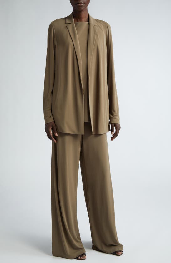 Shop Lafayette 148 Franklin Pull-on Wide Leg Pants In Concrete