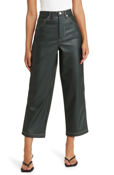 Billie Eco Leather Green Pants