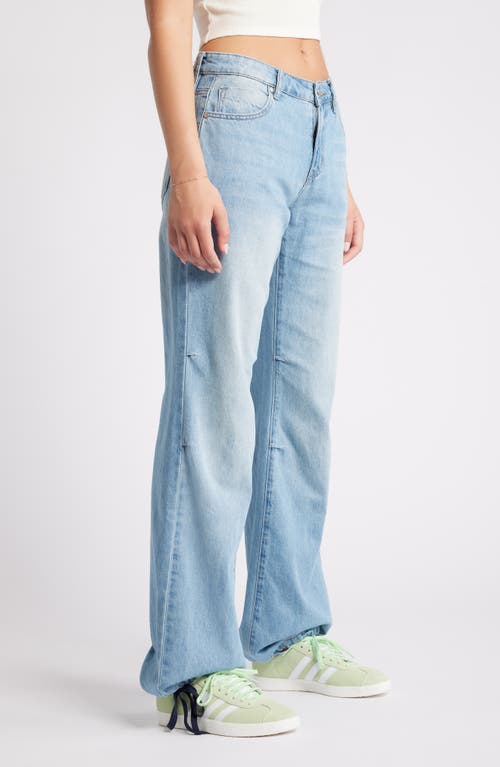 Shop Ptcl Drawstring Cuff Straight Leg Jeans In Indigo