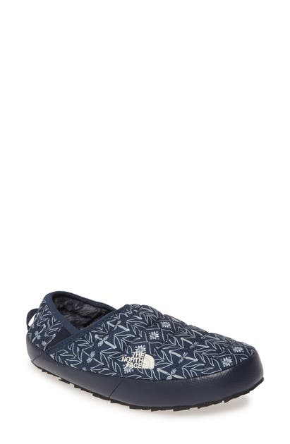 The North Face Thermoball(tm) Traction Water Resistant Slipper In Navy Tree Print/ Bone White