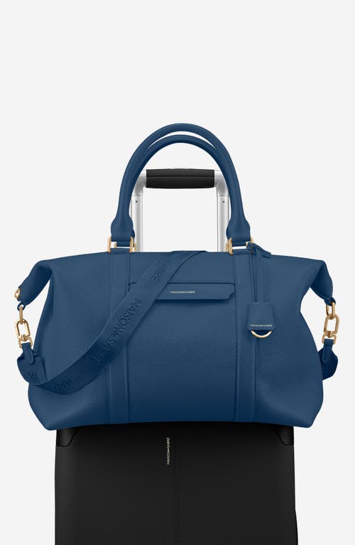 Maison De Sabre Maison De Sabré Large Leather Weekender Bag In Pacific Blue