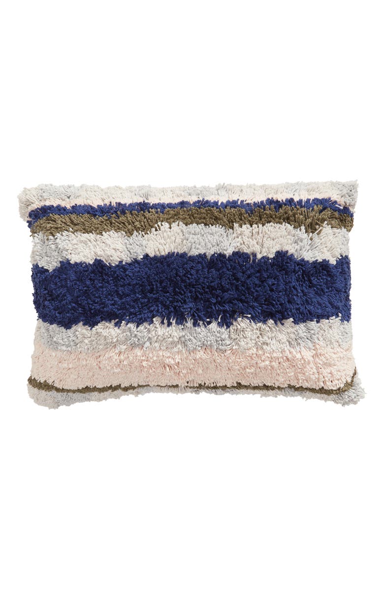 BP. Stripe Shag Accent Pillow, Main, color, GREY SILK MULTI