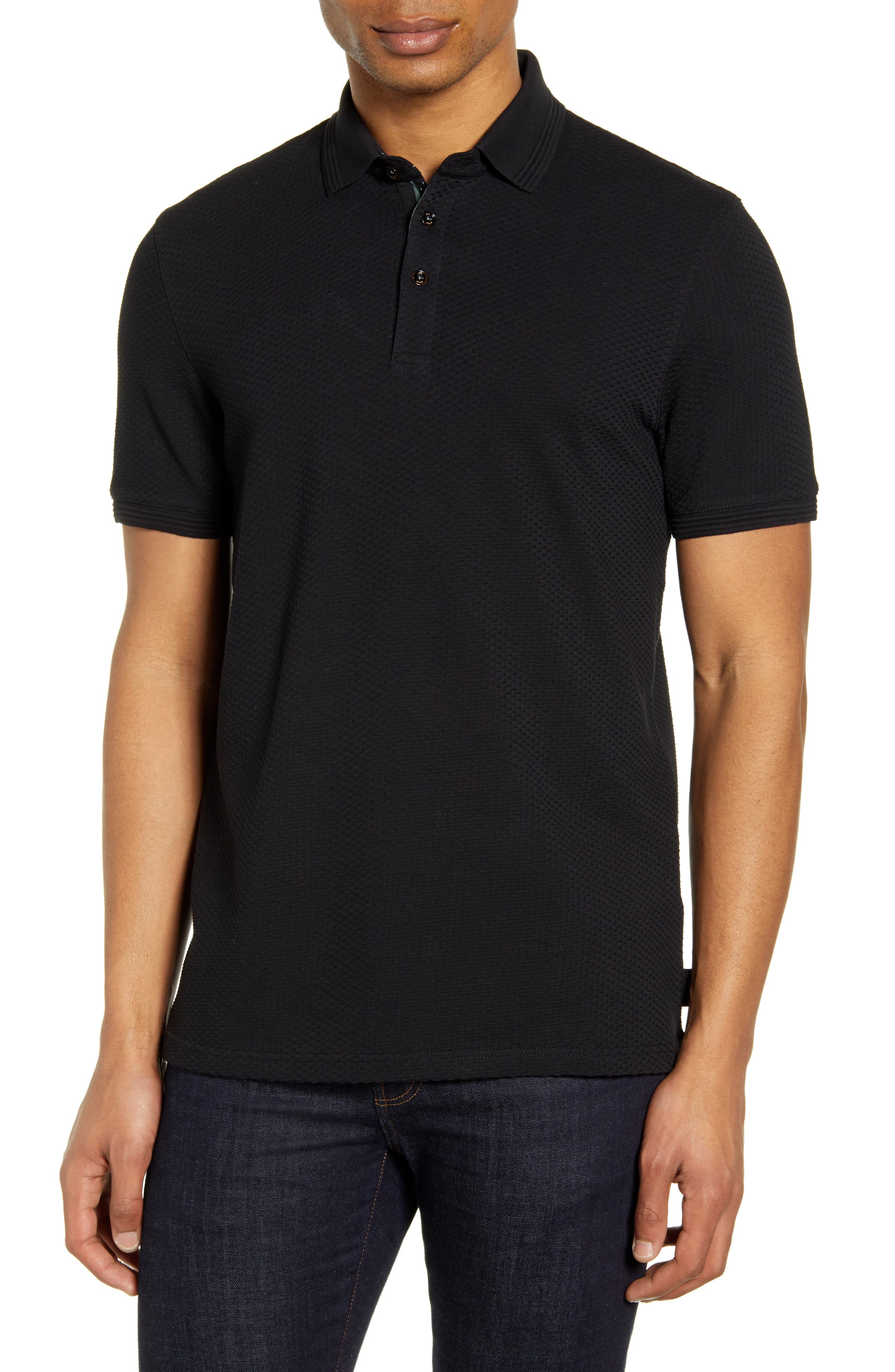 Ted Baker Infuse Slim Fit Polo In Black
