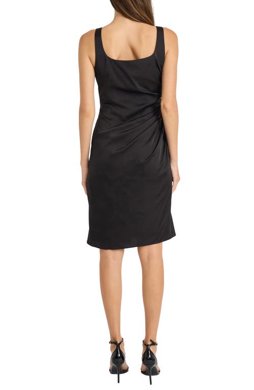 Shop Maggy London Side Ruched Cocktail Dress In Black