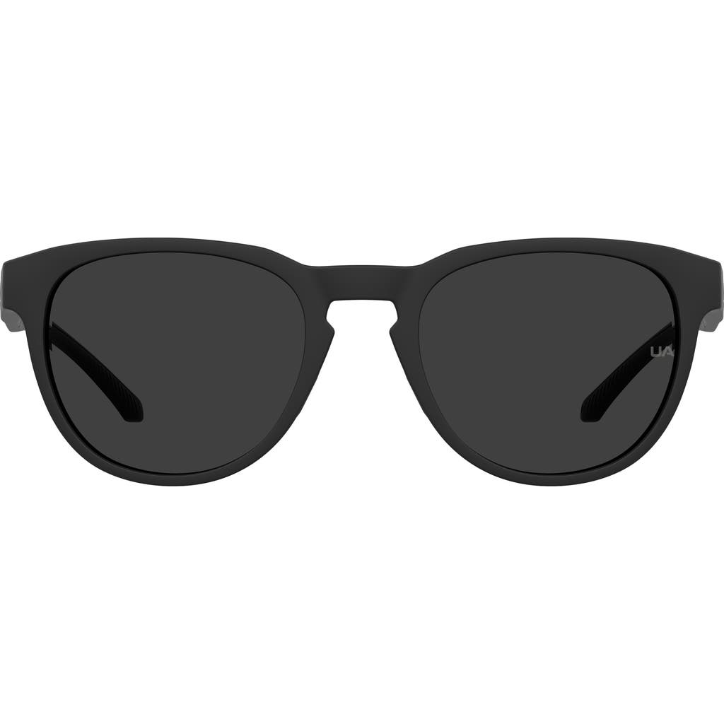 Under Armour Skylar 53mm Round Sunglasses In Matte Black/grey