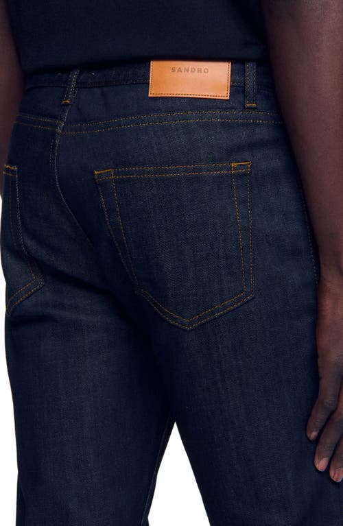 Sandro Waterless Narrow Cut Jeans In Raw-denim