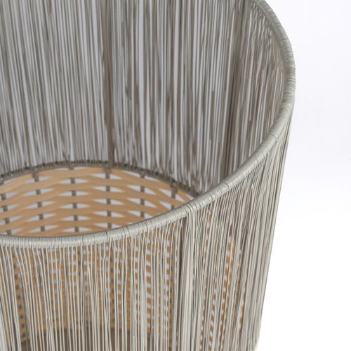 Happimess Harper Modern 2-tone Faux Wicker Cylinder Waste Basket In Gray/cream