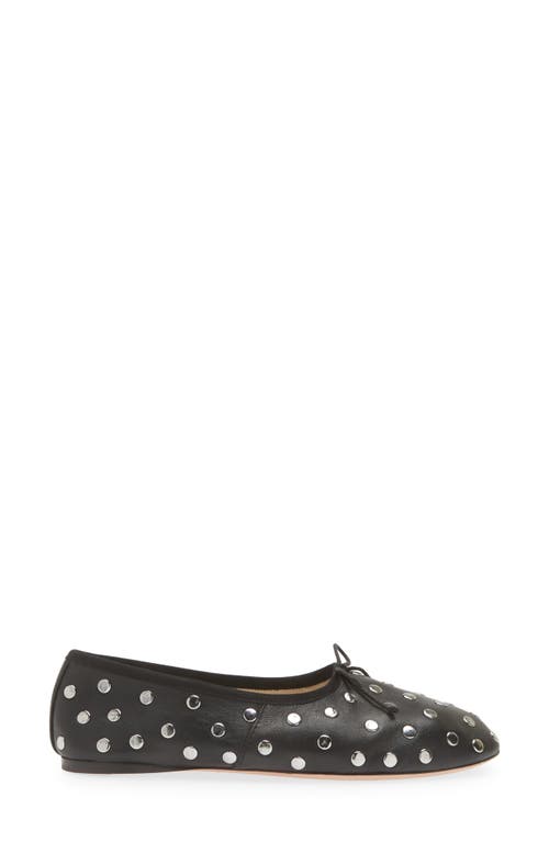 Loeffler Randall Landon Leather Ballet Flats In Black/silver