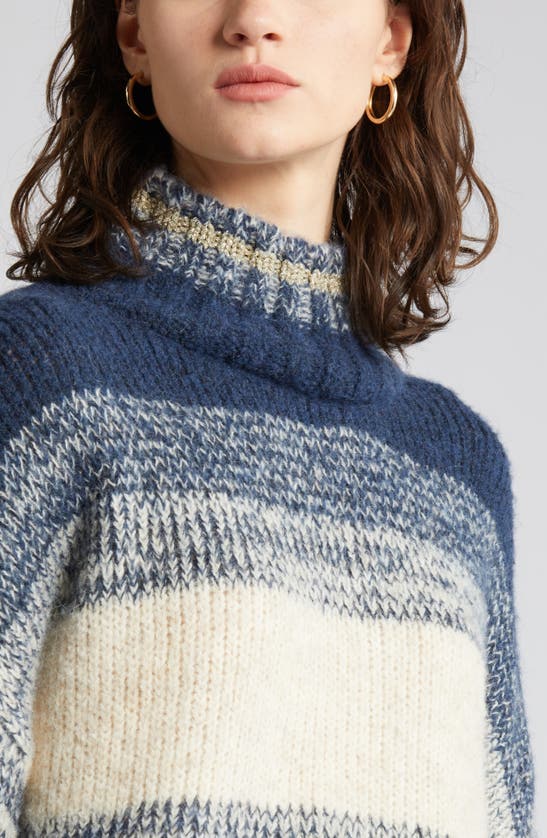 Wit & Wisdom Ombré Stripe Turtleneck Sweater In Navy Multi