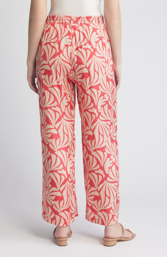 Shop Masai Copenhagen Perinua Floral Print Wide Leg Trousers In Hibiscus