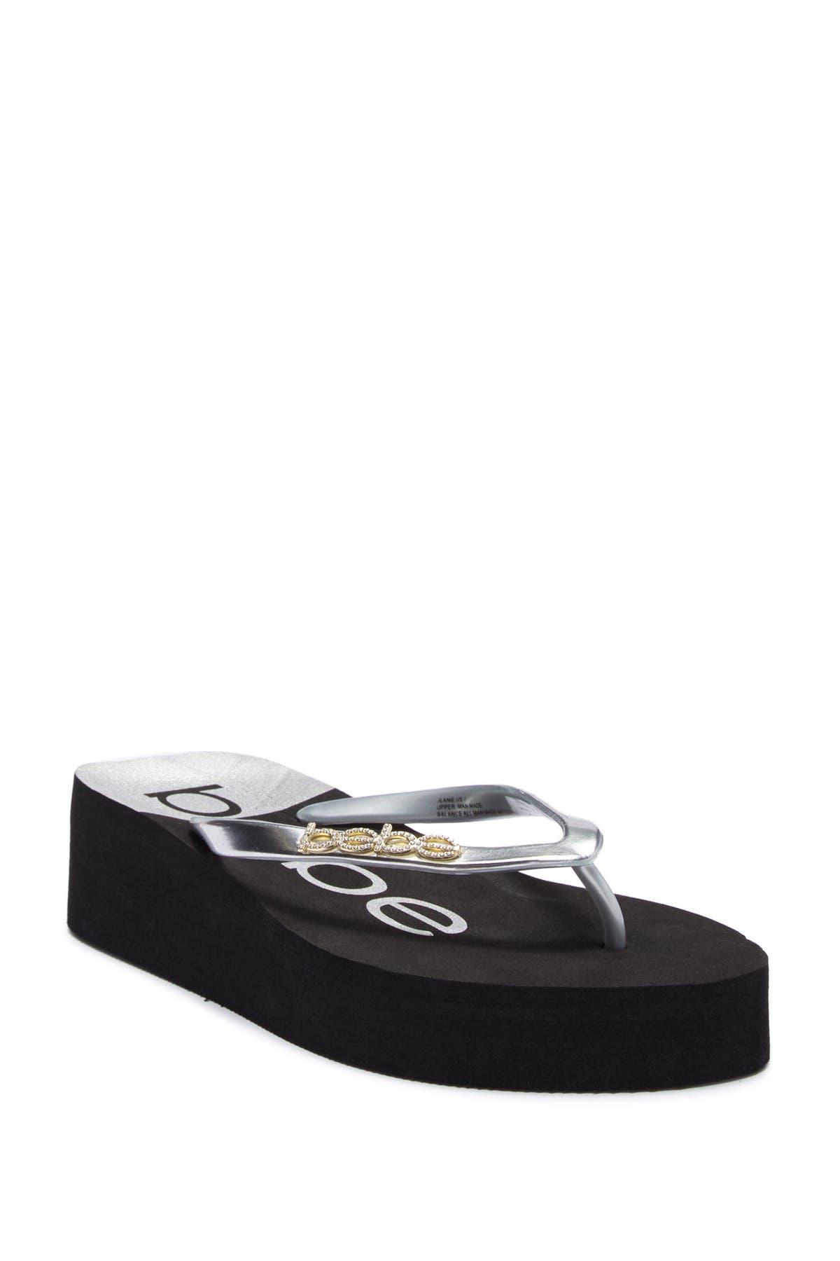bebe platform flip flops