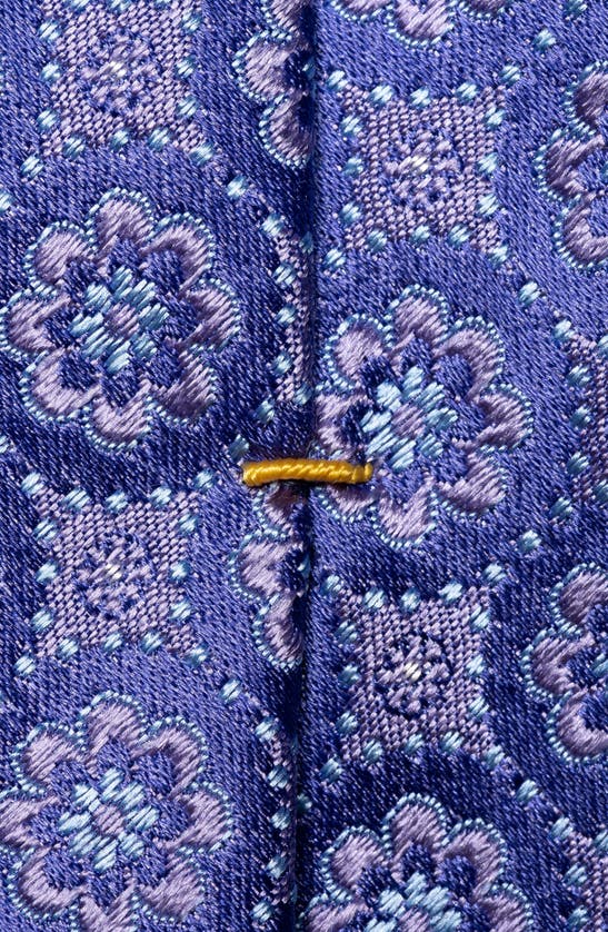 Shop Eton Floral Medallion Silk Tie In Medium Purple