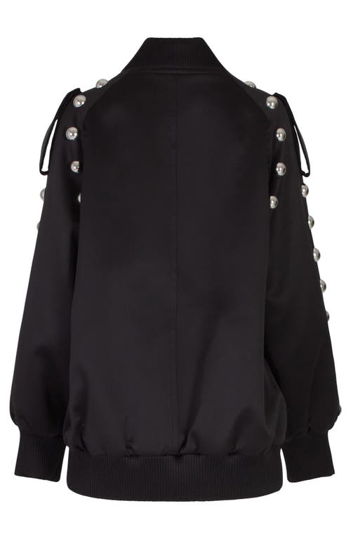 Rebecca Minkoff Dylan Stud Detail Bomber Jacket In True Black
