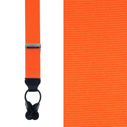 Trafalgar Big & Tall Phoenix 38mm Grosgrain Non Stretch Ribbon Button End Suspenders In Pumpkin