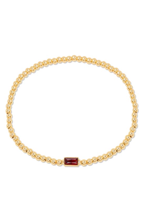 Shop Brook & York Kylie Birthstone Beaded Stretch Bracelet In Gold - January