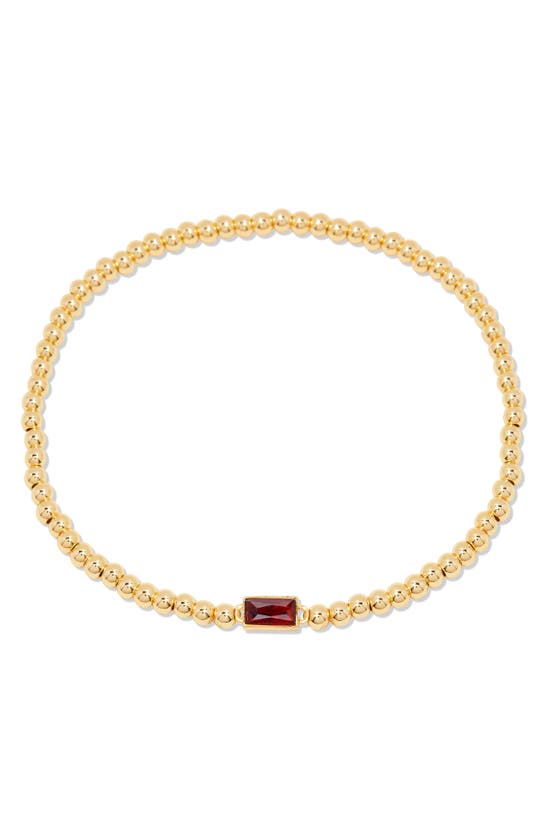 Shop Brook & York Brook And York Kylie Birthstone Beaded Stretch Bracelet In Gold - January