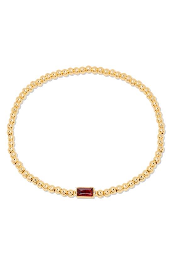 Brook & York Kylie Birthstone Beaded Stretch Bracelet In Gold - January