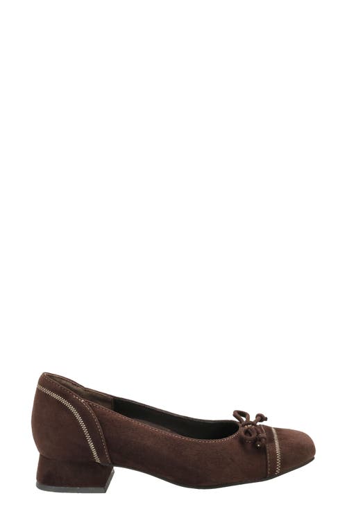 David Tate Heritage Cap Toe Pump In Brown Suede