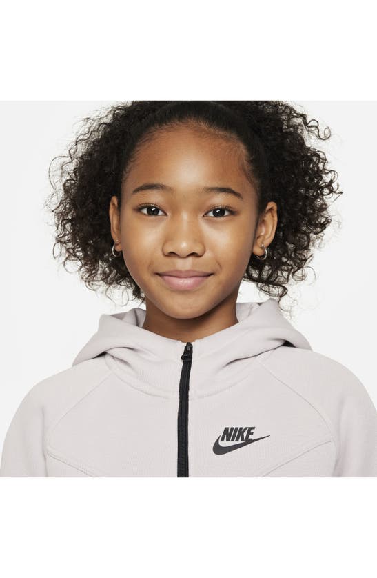 Shop Nike Kids' Tech Fleece Full Zip Hoodie In Platinum Violet/ Black/ Black