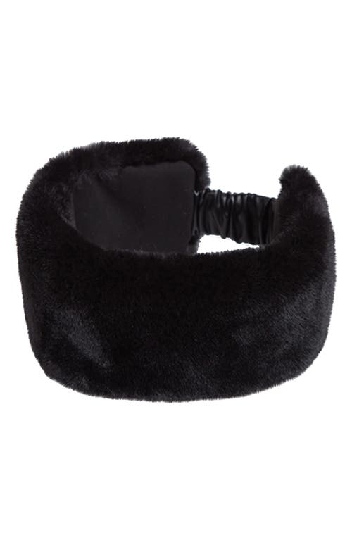 Apparis Eleni Faux Fur Headband in Noir