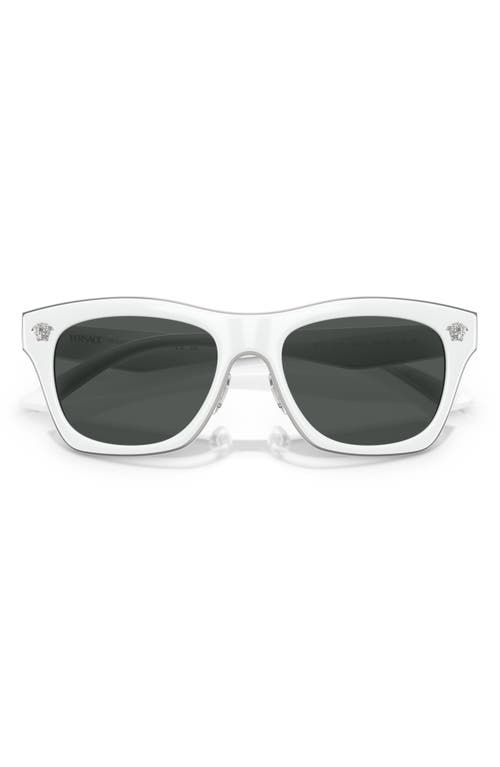 Versace 53mm Rectangular Sunglasses In White