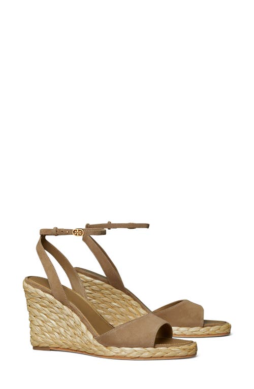 Shop Tory Burch Double T Wedge Sandal In River Rock