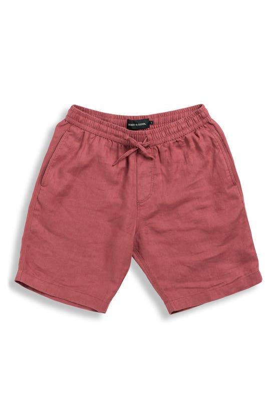 Shop Rodd & Gunn Linen Shorts In Berry