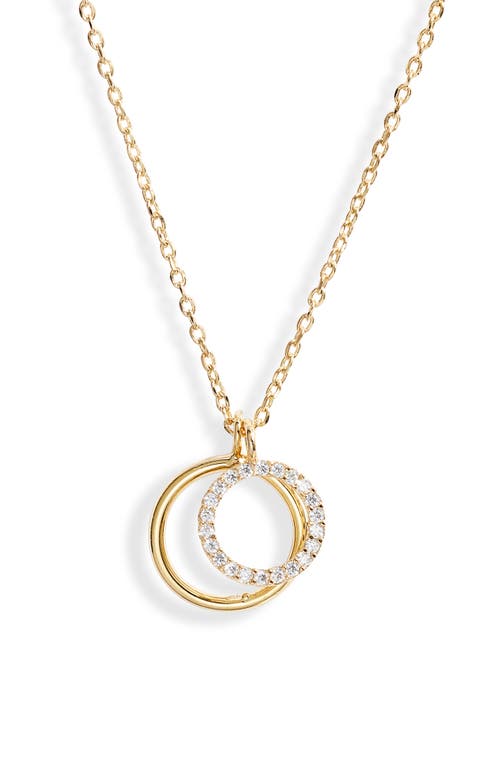 Double Circle Charm Pendant Necklace in Gold