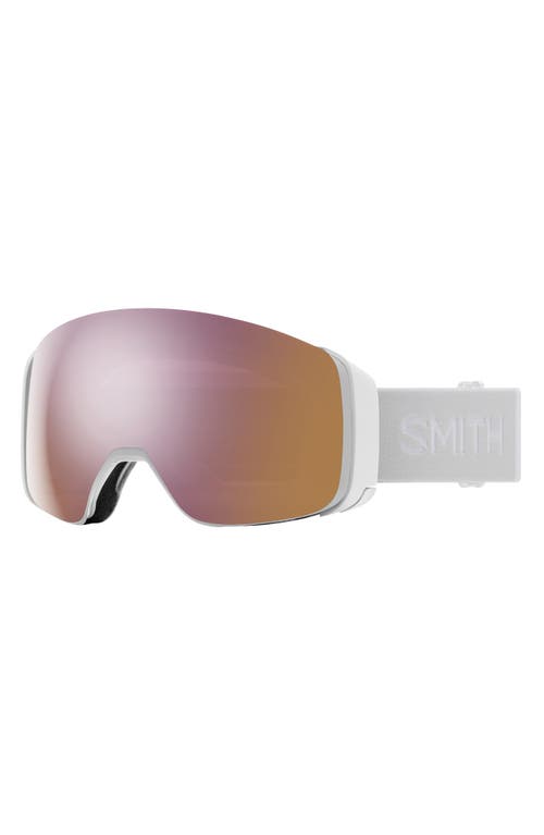 Smith 4D MAG 184mm Snow Goggles in White Vapor /Rose Gold at Nordstrom