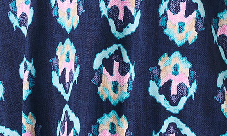 Shop Nic + Zoe Nic+zoe Ocean Batik Twist Front Jersey Dress In Indigo Multi