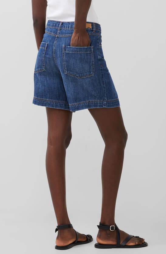 Shop French Connection Finley Denim Bermuda Shorts In Vintage