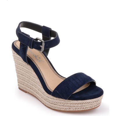 Splendid Shayla Woven Wedge Sandal- Blue