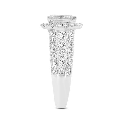 Luvmyjewelry Sofia 14k White Gold Princess Cut Lab Grown Diamond Halo Engagement Ring In 14k White Gold