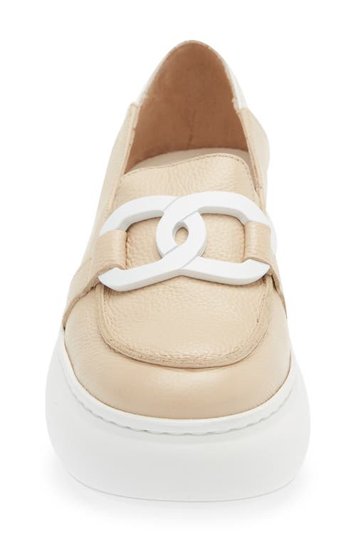 Wonders Platform Loafer In Natural/off-white Leather