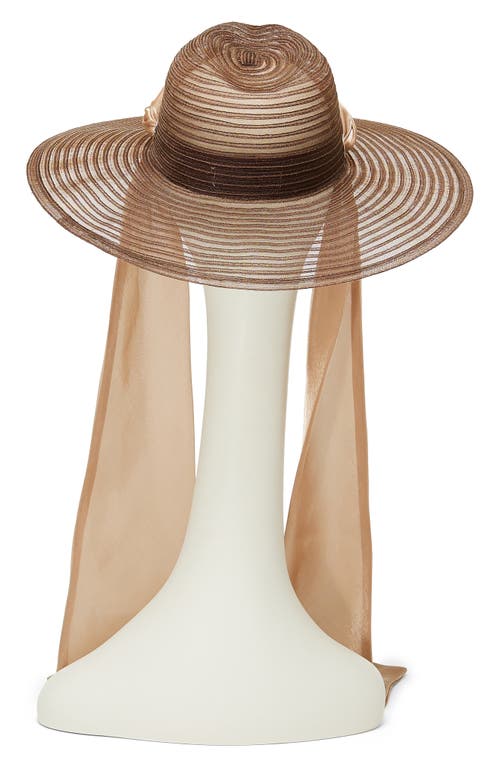 Shop Eugenia Kim Cassidy Organza Chin Strap Semisheer Fedora In Chocolate