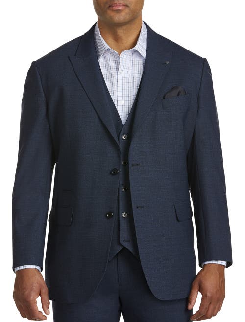 Synrgy By Dxl Jacket-relaxer Performance Mélange Suit Jacket In Blue