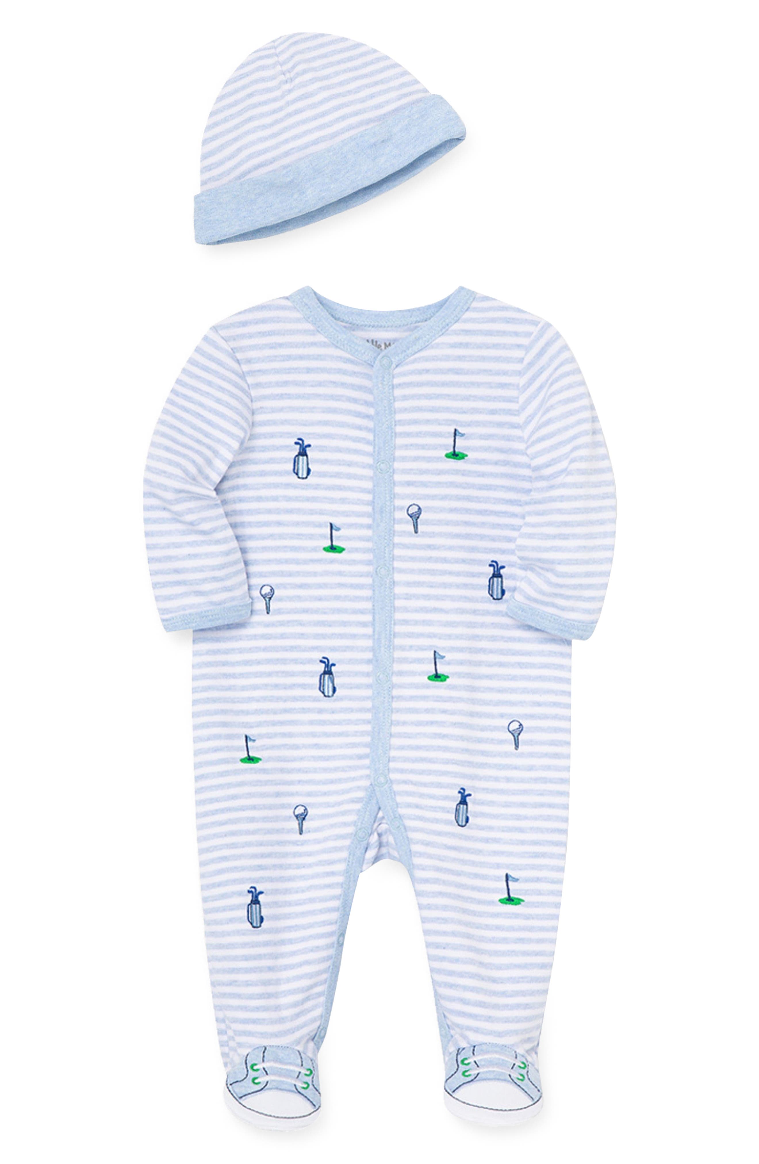 Magnificent Baby Baby Magnetic Embroidered Footie and Hat Set