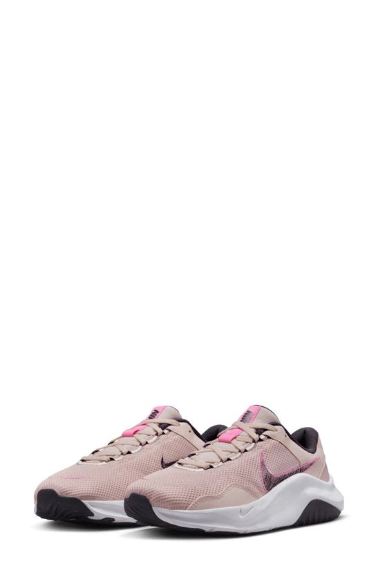 Nike Legend Essential 3 Athletic Sneaker In Barely Rose/ Purple/ White
