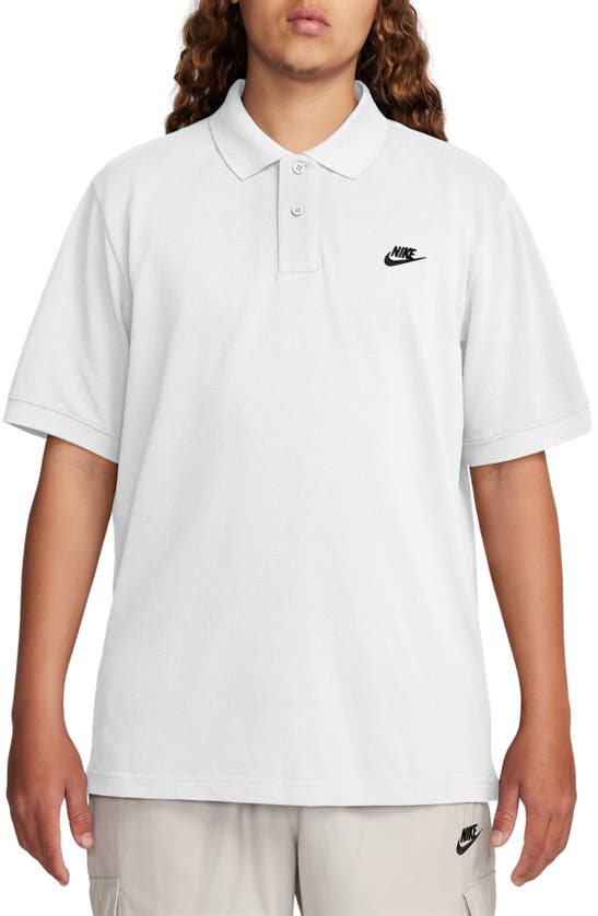 Shop Nike Club Short Sleeve Polo In White/ Black