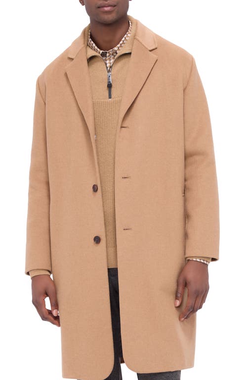 Shop Bugatchi Wool Blend Coat In Caramel