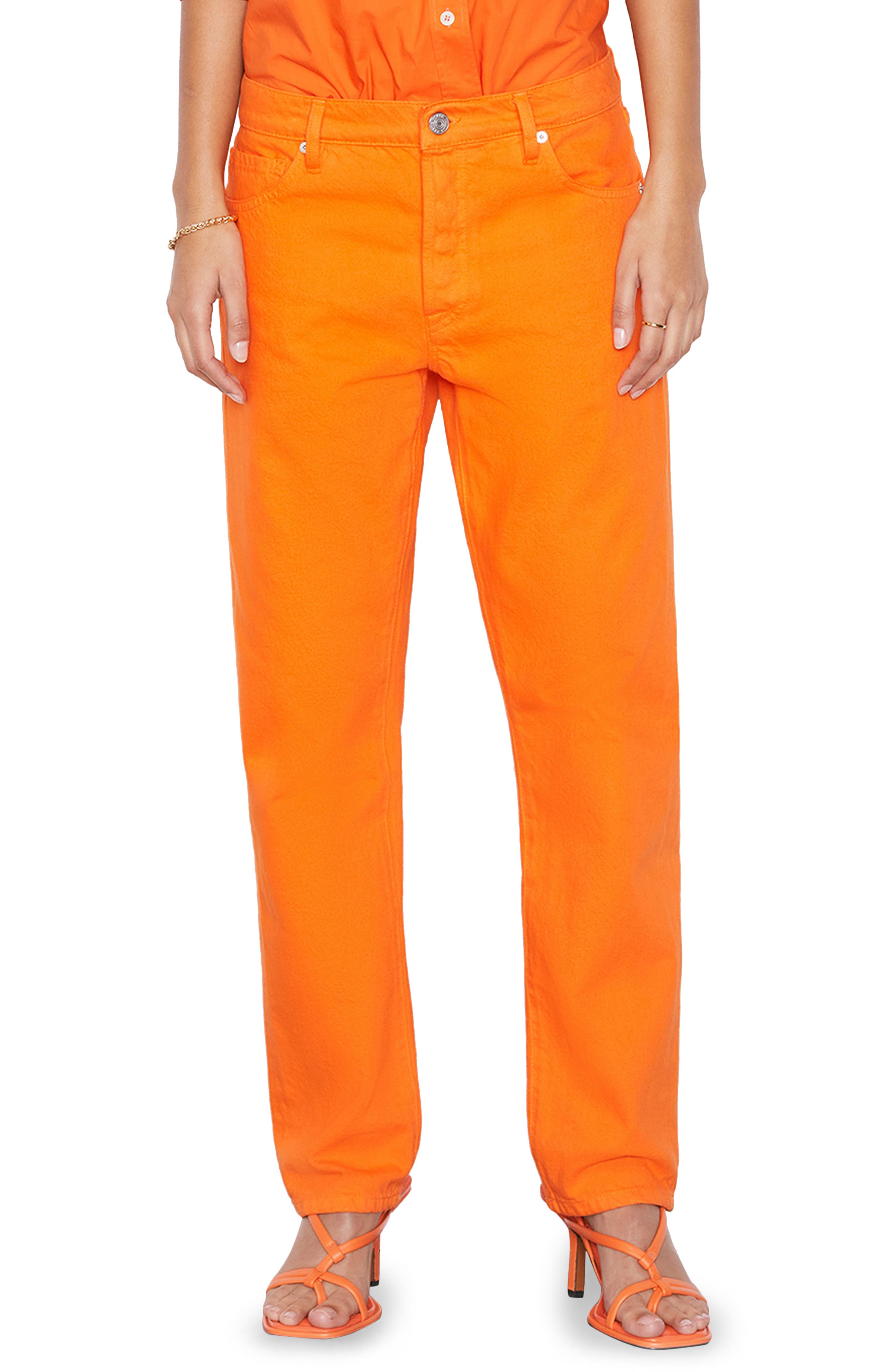 orange pants jeans