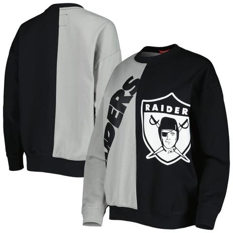 Refried Apparel Men's Refried Apparel Black/Heather Gray Las Vegas Raiders  Sustainable Split Center Pullover Sweatshirt