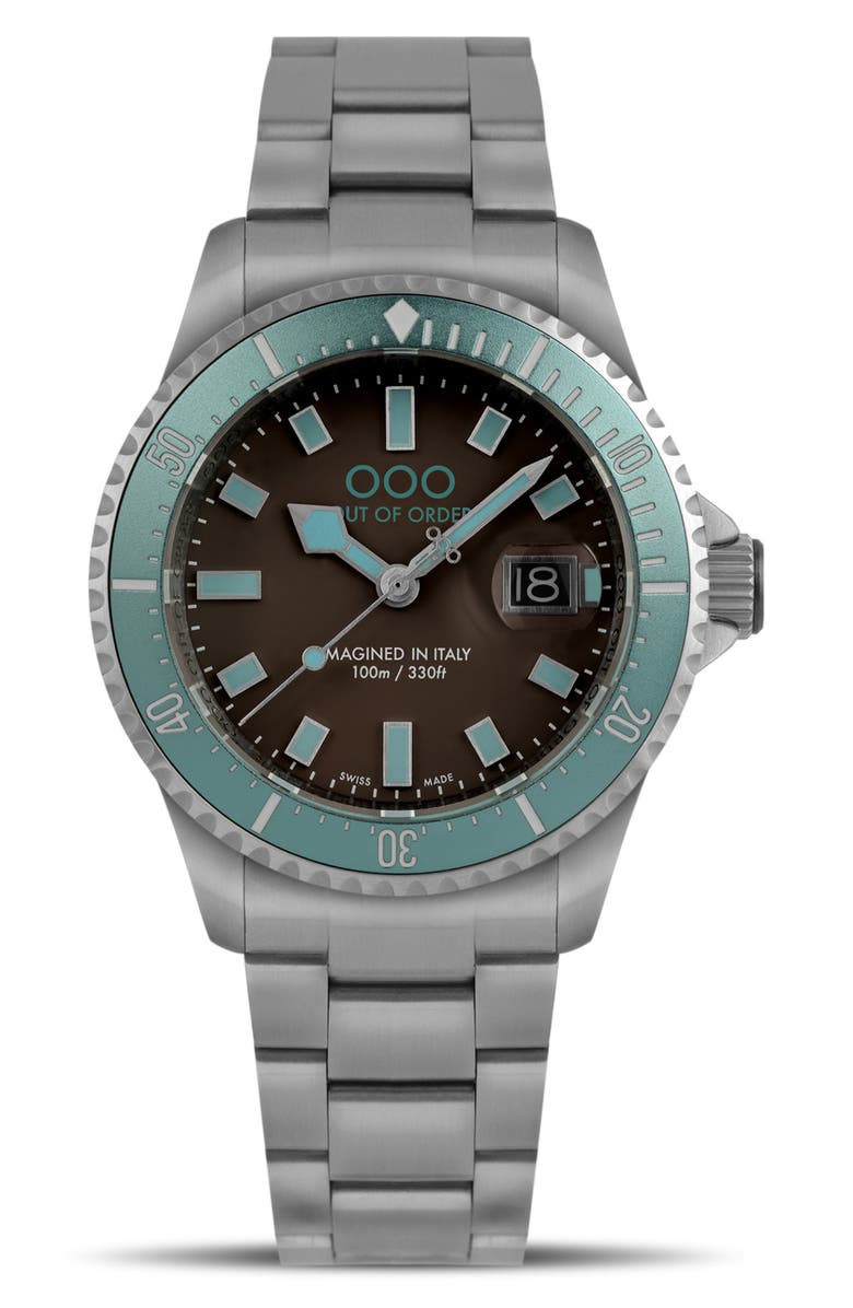 OUT OF ORDER Casanova Bracelet Watch, 44mm, Main, color, Turquoise And Brown