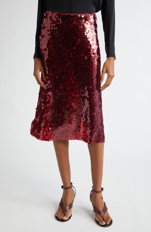 Shop Vince Paillettes Sequin Skirt In Ruby Ink