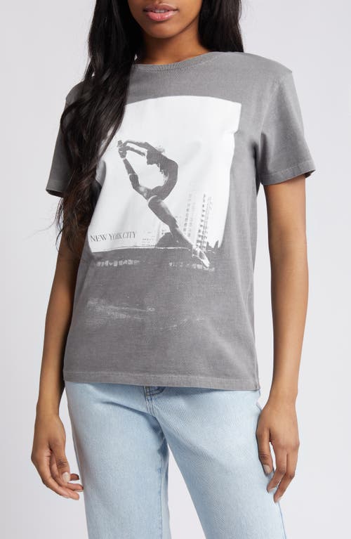 Ballet Cotton Graphic T-Shirt in Charcoal Grey