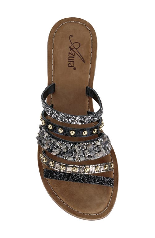 Azura By Spring Step Mineral Slide Sandal In Black Multi