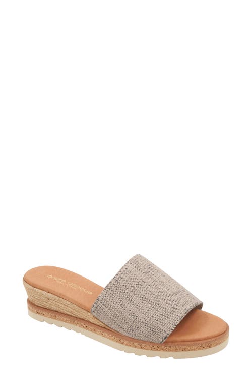 Andre Assous André Assous Nessie Espadrille Wedge Slide Sandal In Black/beige