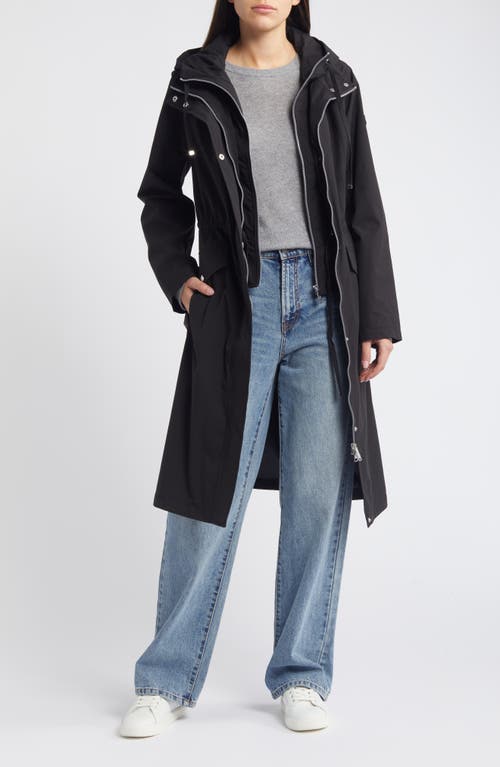 Sam Edelman Longline Hooded Jacket In Black
