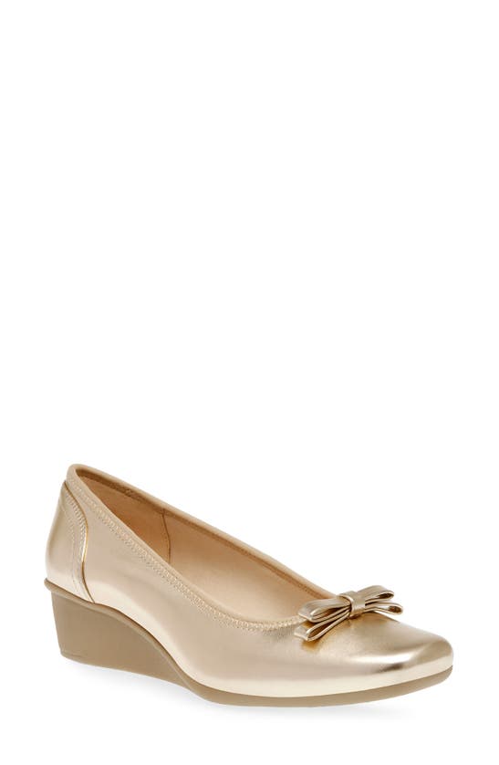 Shop Anne Klein Waldorf Wedge Pump In Platinum Smooth