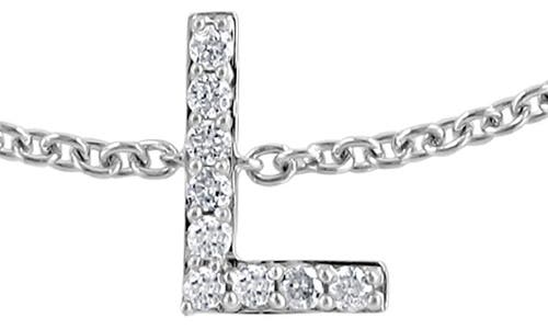Effy Sterling Silver Diamond Initial Bracelet In Silver/l